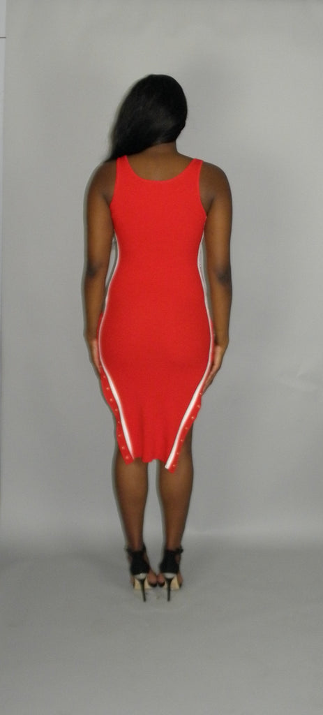 Button Me Up Red Dress